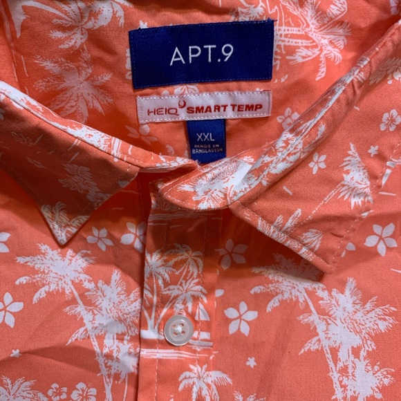 APT.9 Short Sleeve Shirts White with Pink Flamingos Pink/ White Palms - Picture 5 of 5